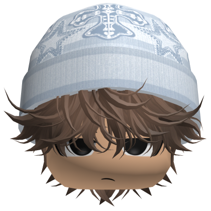 Messy Spikey Hair W/ Skater Beanie Brown V7 Roblox item