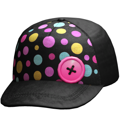 Black Multicolor Confetti Button Cap