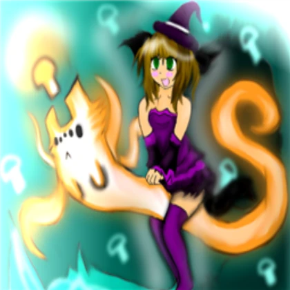 Me riding mushroom cat ghost.. (my drawing)