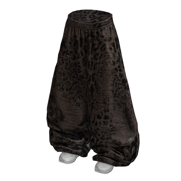 Brown Baggy Y2K Leopard Print Sweats