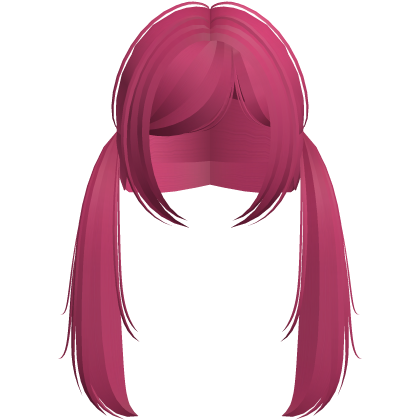 cute long straight doll pigtails hot pink