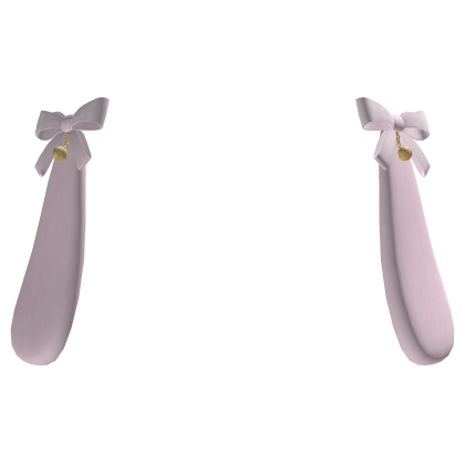 𖹭 delicate bunny ears with bows (Light Pink)