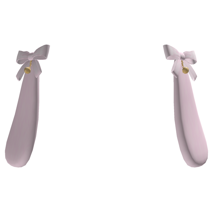 𖹭 delicate bunny ears with bows (Light Pink)