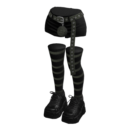 Stylish Shorts Hanging Belt (Black Khaki)