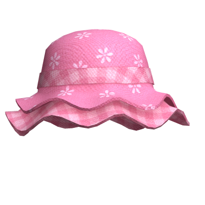 pink flannel ruffle hat thumbnail