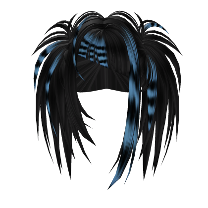 Messy Layered Punk Scene Hair (Raccoon Blue) Roblox item