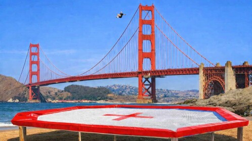 Jump Into Biggest Trampoline
