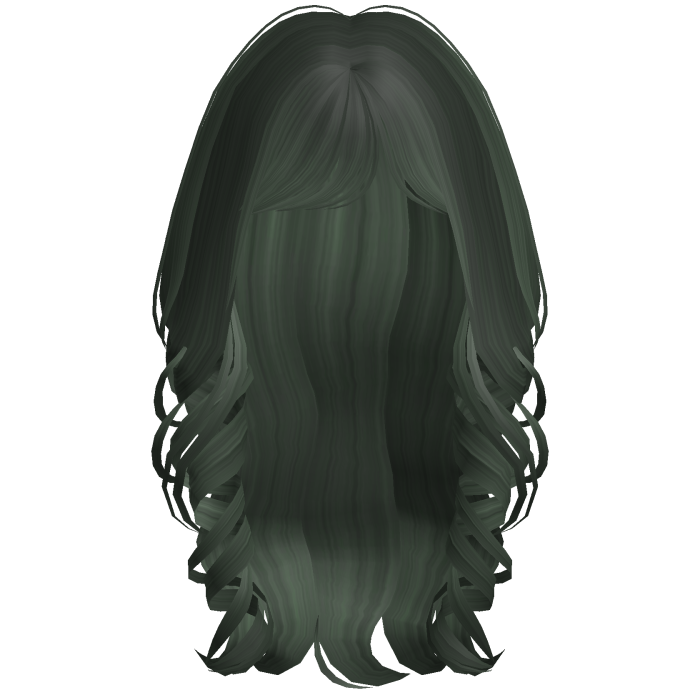Soft Coquette Long Wavy Hair (Dark Green)