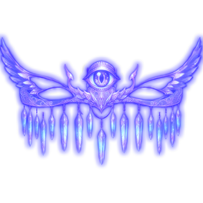 Glowing Godly Angel Eye Crown Purple Blue Emissive