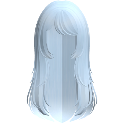 cute long layered wispy doll hair in light blue Roblox item