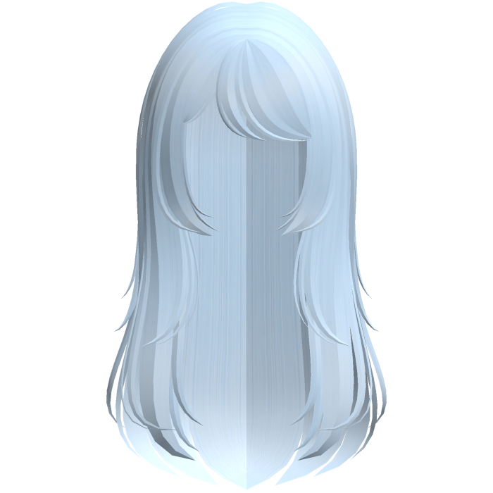 cute long layered wispy doll hair in light blue