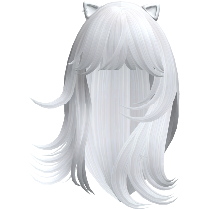 Wispy Flowy Cat Ears Hair (White)