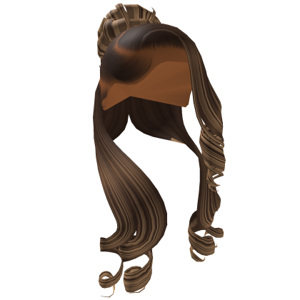 Curly Bun Half Up Half Down *Brown Highlights* Roblox item