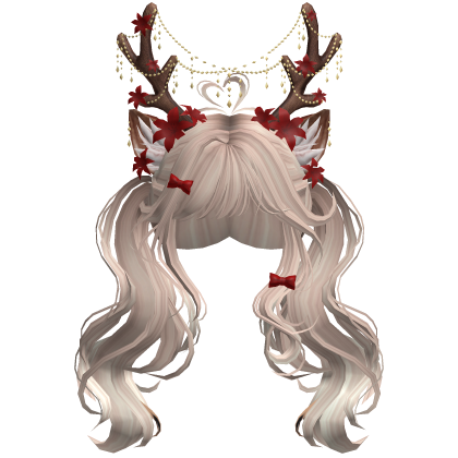 Ethereal Christmas Fairy Fawn Pigtails w/ Antlers