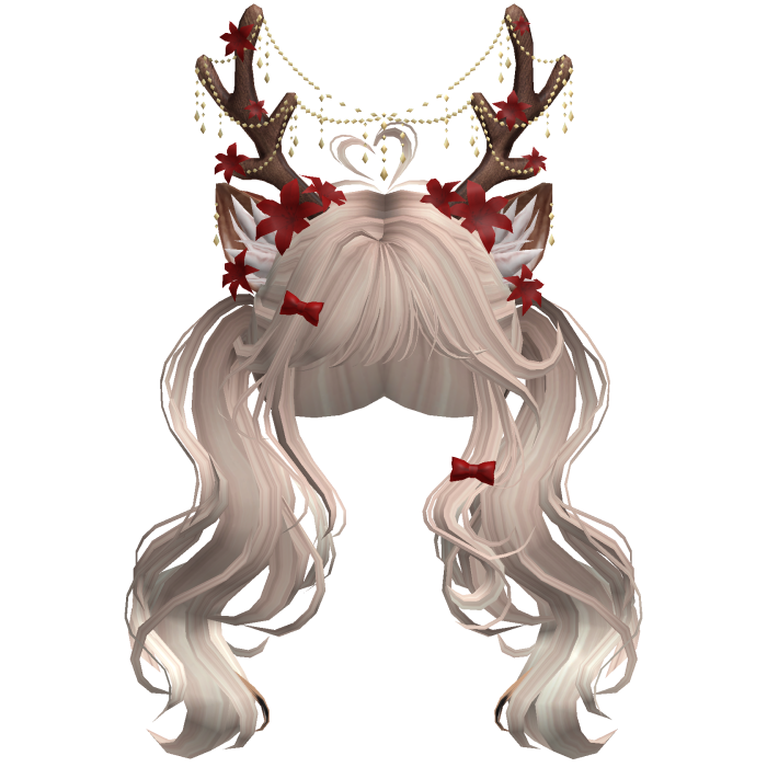 Ethereal Christmas Fairy Fawn Pigtails w/ Antlers