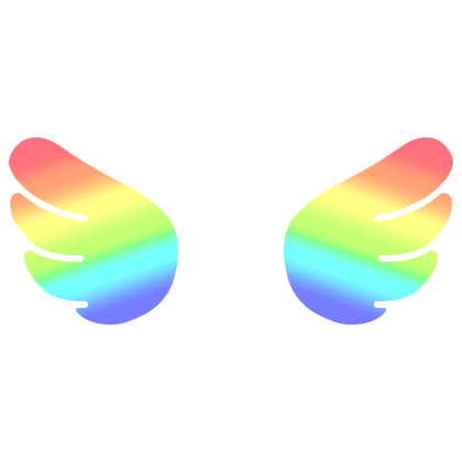 ♡ Cute Glowing Chibi Angel Wings Rainbow