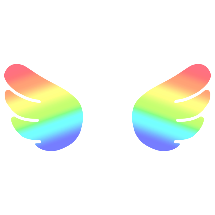 ♡ Cute Glowing Chibi Angel Wings Rainbow