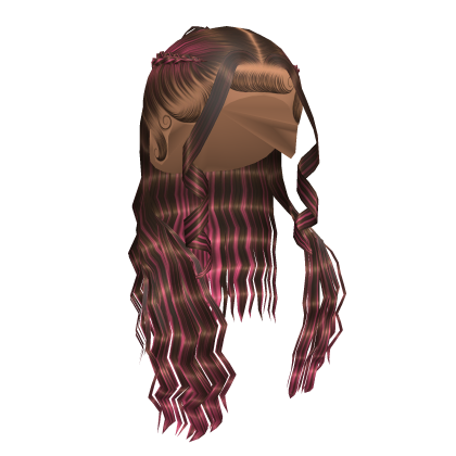Half Up Braided Ponytail in Pink Highlights Roblox item
