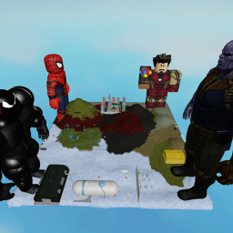Thanos & iron man VS Venom & Spider man