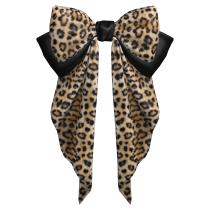 Y2K Big Hair Bow Pretty Cute Ribbon Pony Leopard thumbnail