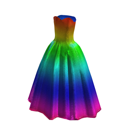 Glittery Princess Gown Dress in Rainbow thumbnail