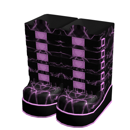 Pink Lightning High Thigh Boots