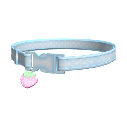♡꒱ cute blue strawberry dog collar Roblox item