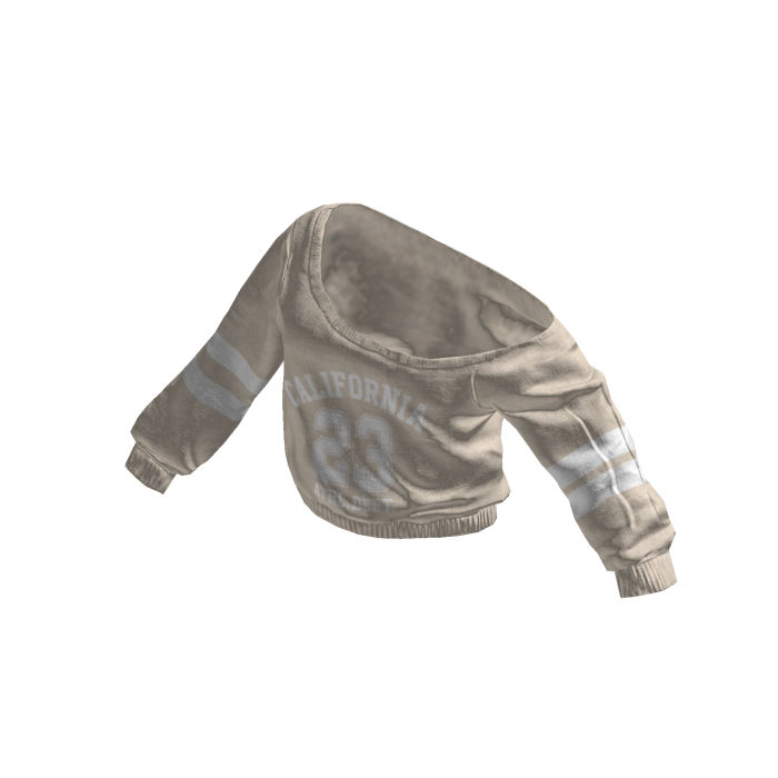 Beige California One-Shoulder Sweater