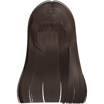 straight hair brown w bangs Roblox item