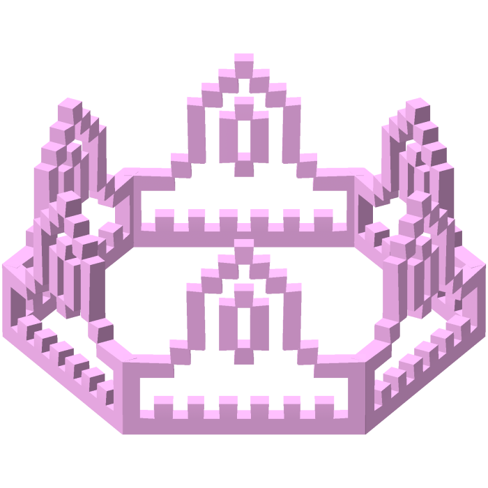 Pink 8-Bit Royal Crown Outline Recolor (Addon)