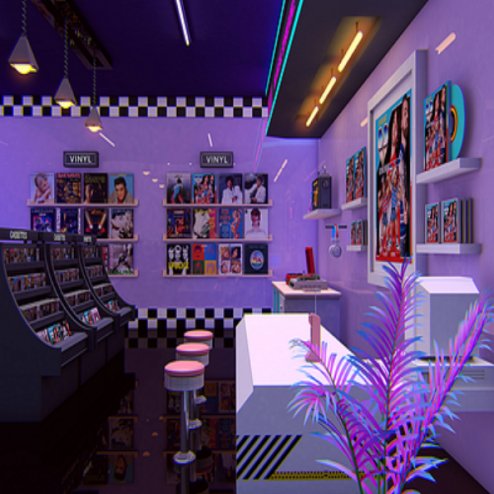 Vaporwave Record Store 2 Roblox decal