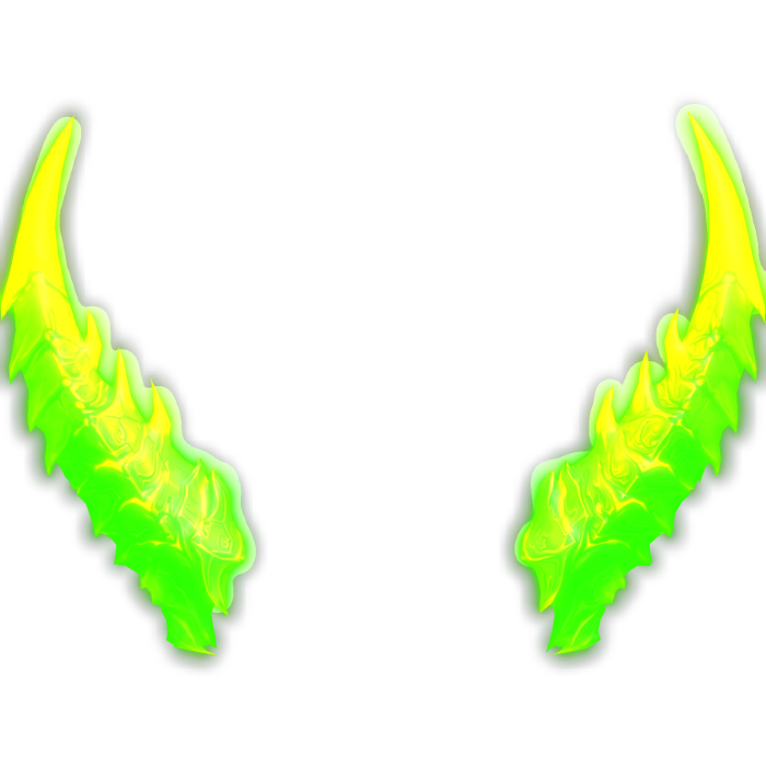 Glowing Green Demon Horns (Emissive)