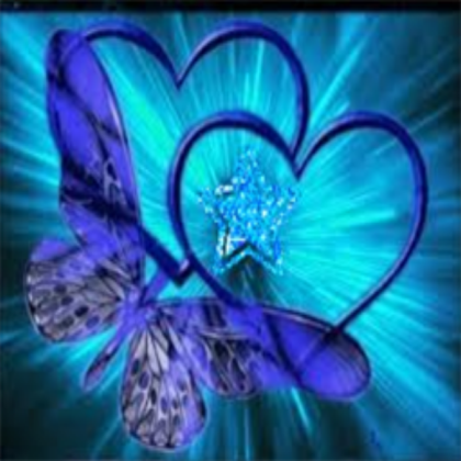 Blue Butterfly and Hearts Roblox decal