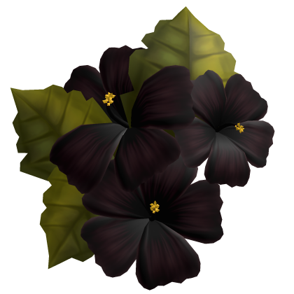 Hibiscus Hair Flowers in Black Roblox item