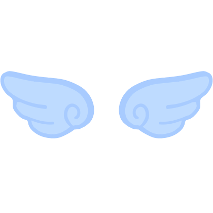 ♡ Cute Glowing Angel Chibi Wings in Pastel Blue Roblox item