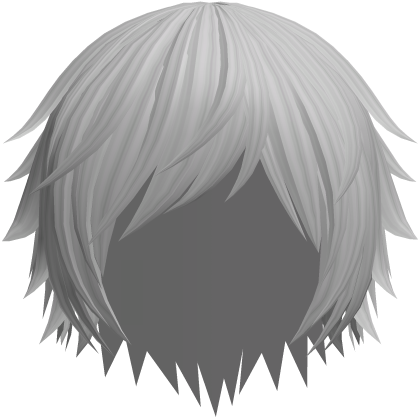 Silver Long Messy Shaggy Anime Boy Hair Roblox item