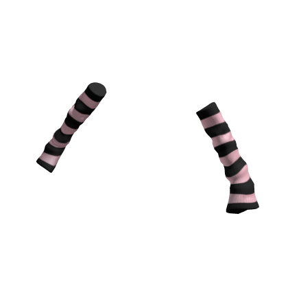 Knitted Arm Warmers Black Pink Stripes