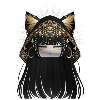 Egyptian Hair w/ Divine Gold Black Hood (Black)