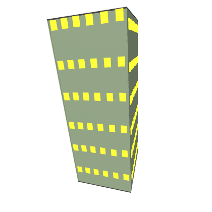 Turquoise Low Poly Skyscraper