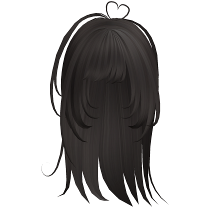 shoujo anime hair with heart cowlick brown Roblox item