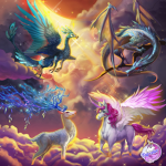 Unicorn dragon world