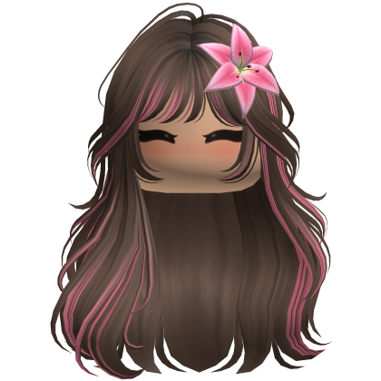 Brown & Pink Summer Waves w/ Flower & Cute Blush