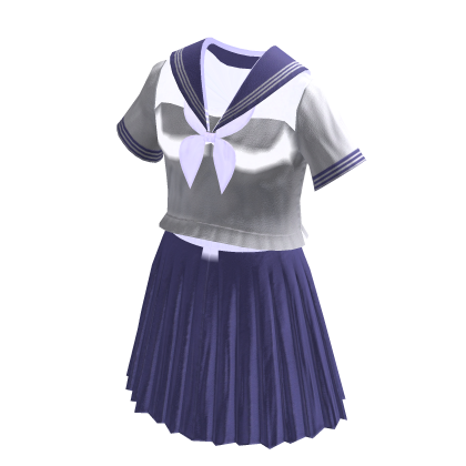 Anime School Girl Uniform | White & Pastel Purple thumbnail