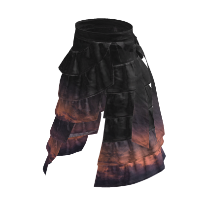Black Sunset Washed Y2K Layered Pants [PBR]