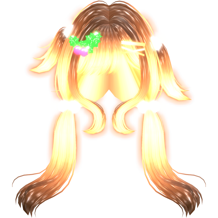 Kawaii Christmas Reindeer Pigtails in GlowingBrown