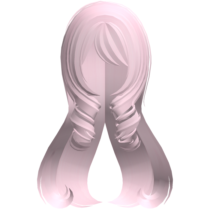 curly princess long heart hair pink