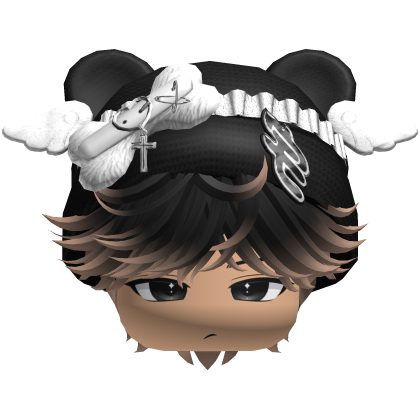 Cute Black and Brown hair Cat Cap Anime Y2k