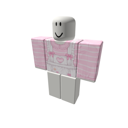 ♥︎ cutesy pink striped sweater w heart apron