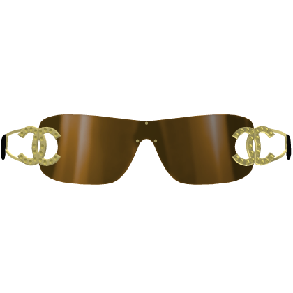 CC Y2K Designer Shield Sunglasses Gold Roblox item