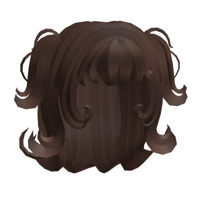 Y2K Curly Messy Fluffy Pigtails Hair Brown Roblox item